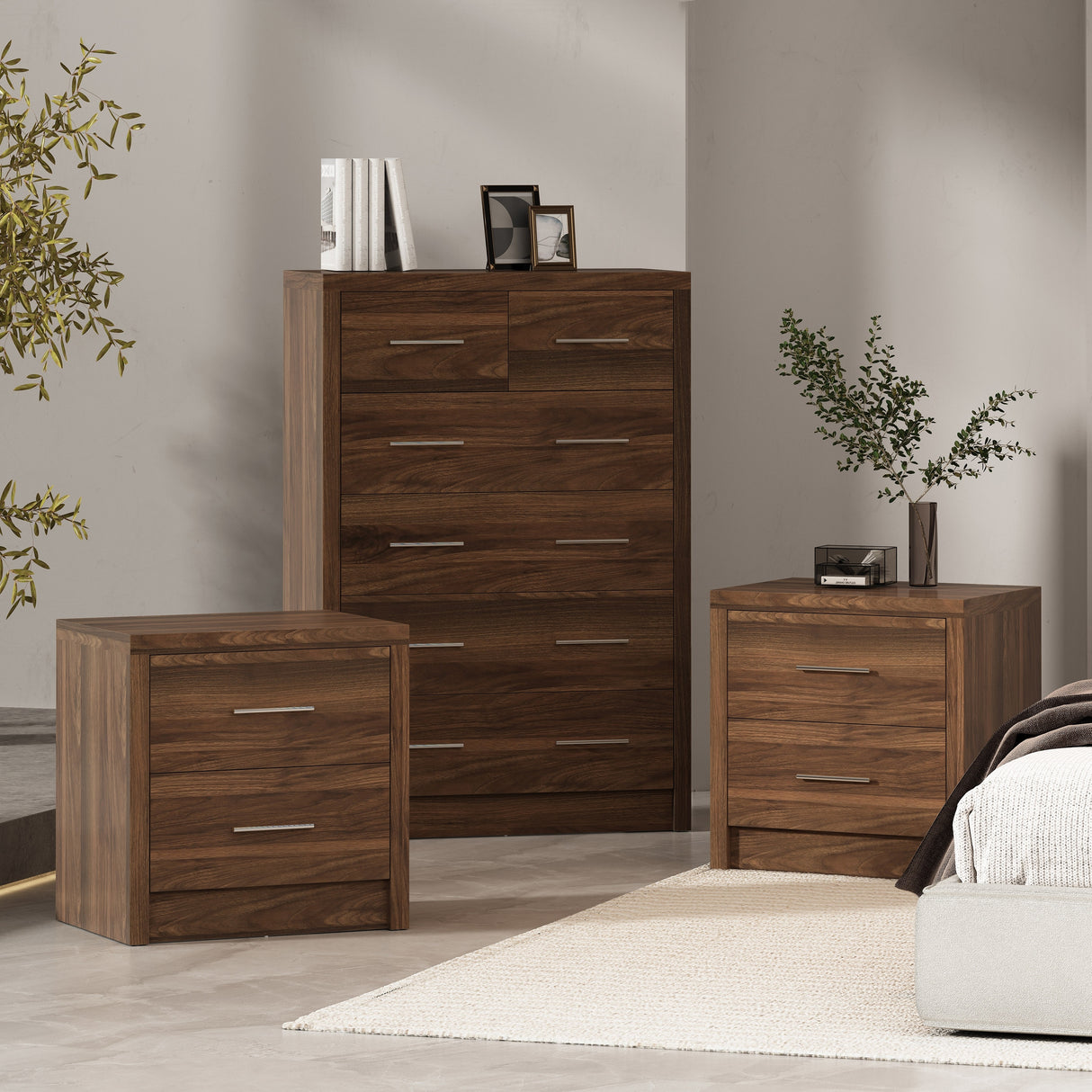 Berrett 3 Piece 6 Drawer Dresser and Nightstand Bedroom Set by Christopher Knight Home