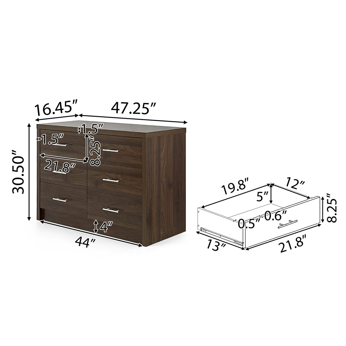 Berrett 3 Piece Double Dresser and Nightstand Bedroom Set by Christopher Knight Home