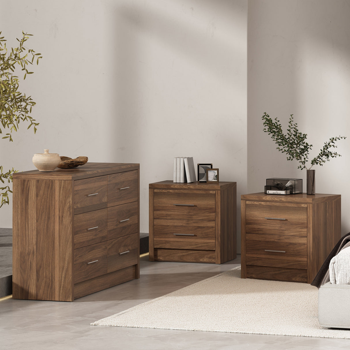 Berrett 3 Piece Double Dresser and Nightstand Bedroom Set by Christopher Knight Home