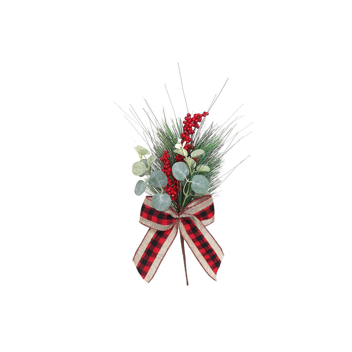 Berry Eucalyptus With Red Buffalo Bow Pick - Set of 6
