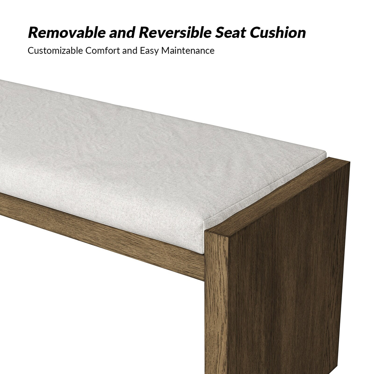 Berta Transitional Solid Wood Upholstered Bench by HULALA HOME