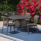 Bertha Outdoor 5-piece Wicker Dining Set by Christopher Knight Home