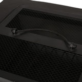Berwick Outdoor Lightweight Concrete Outdoor Wood Burning Square Fire Pit by Christopher Knight Home