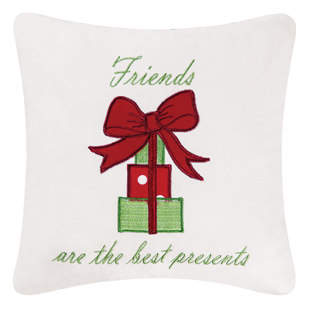 Christmas Best Presents Embroidered Decorative Accent Throw Pillow