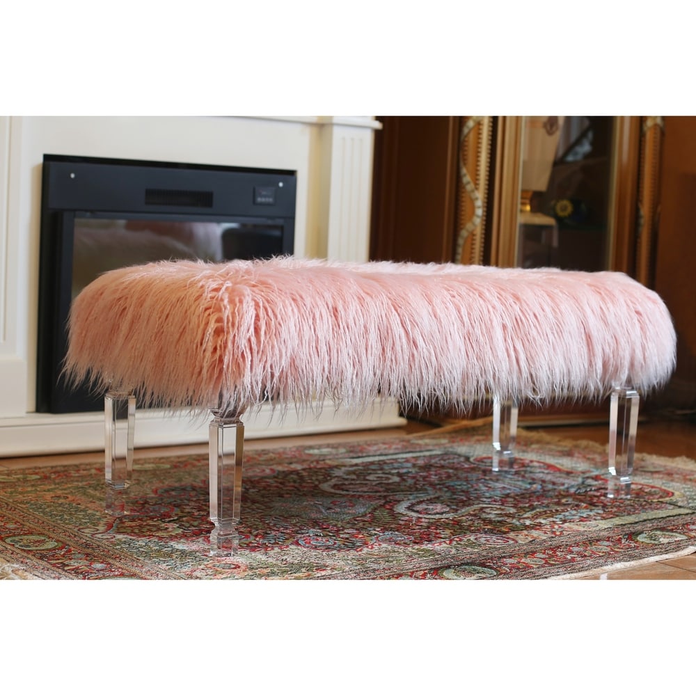 Best Quality Furniture Faux Fur Bench