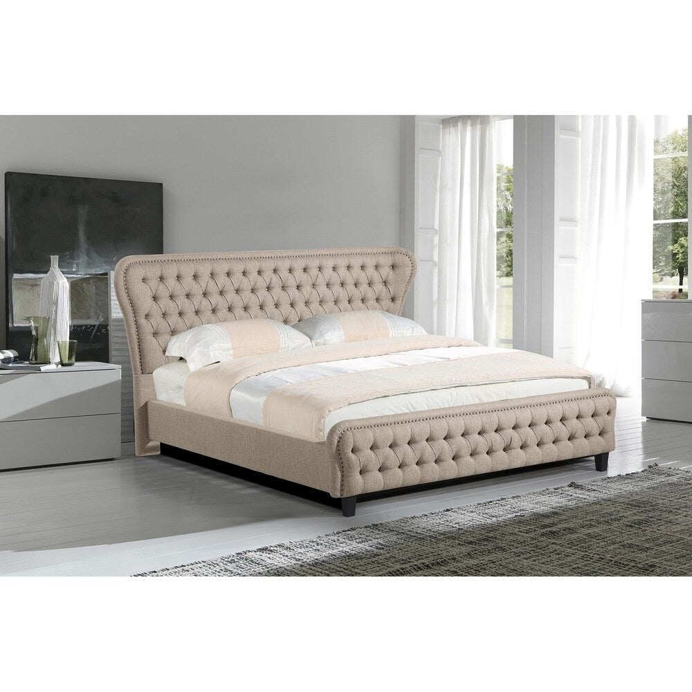 Best Quality Furniture Linen Tufted Panel Bed