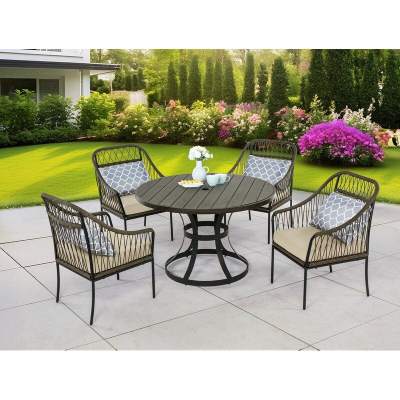 Best Quality Furniture Wood Patio Sets with Umbrella Hole - N/A