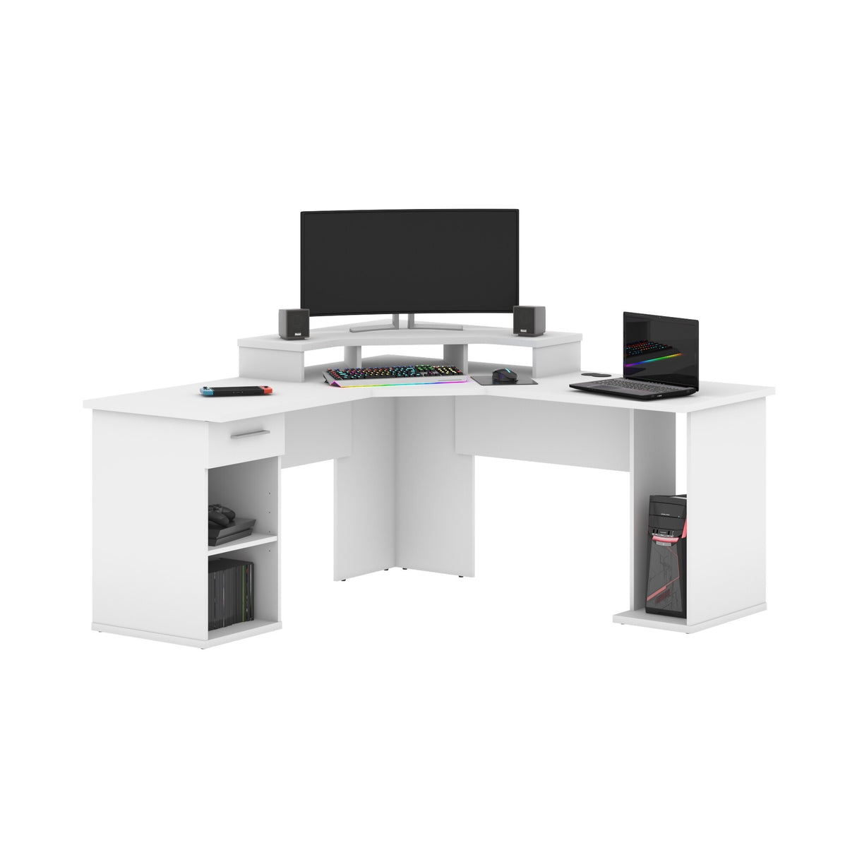 Bestar Hampton 66W L-Shaped Corner Gaming Desk