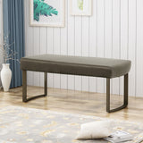 Bestwick Modern Velvet Bench with Brushed Brass Metal Legs by Christopher Knight Home