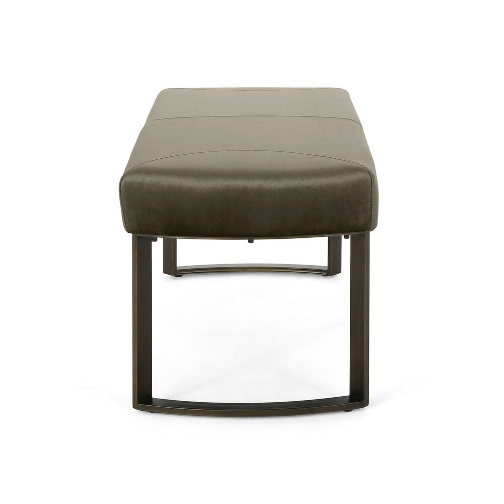 Bestwick Modern Velvet Bench with Brushed Brass Metal Legs by Christopher Knight Home