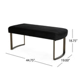 Bestwick Modern Velvet Bench with Brushed Brass Metal Legs by Christopher Knight Home