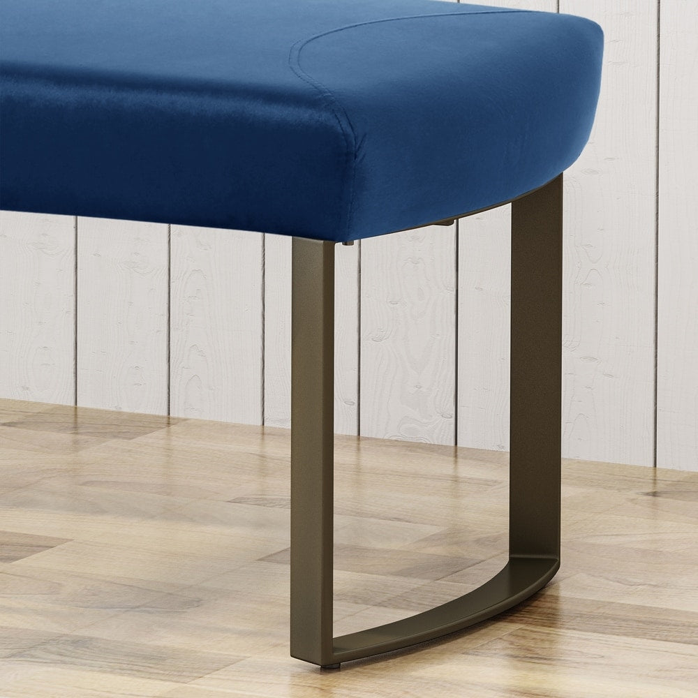 Bestwick Modern Velvet Bench with Brushed Brass Metal Legs by Christopher Knight Home