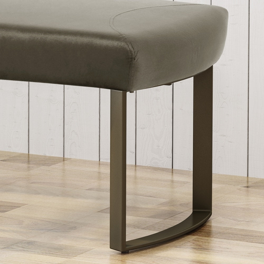 Bestwick Modern Velvet Bench with Brushed Brass Metal Legs by Christopher Knight Home