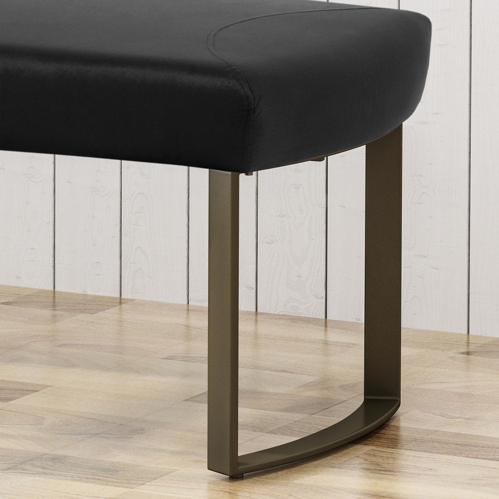 Bestwick Modern Velvet Bench with Brushed Brass Metal Legs by Christopher Knight Home
