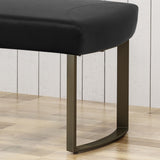 Bestwick Modern Velvet Bench with Brushed Brass Metal Legs by Christopher Knight Home