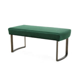 Bestwick Modern Velvet Bench with Brushed Brass Metal Legs by Christopher Knight Home