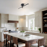 1-Light Matte Black Modern Dimmable Integrated LED Flush Mount Ceiling Light