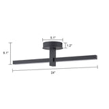 1-Light Matte Black Modern Dimmable Integrated LED Flush Mount Ceiling Light
