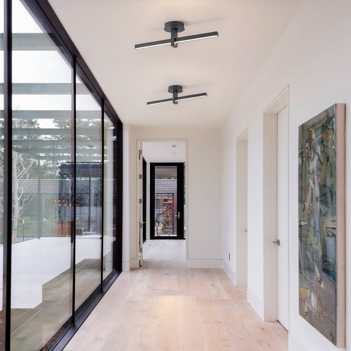 1-Light Matte Black Modern Dimmable Integrated LED Flush Mount Ceiling Light