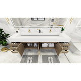Bethany 84-inch Wall-mounted Vanity with Reinforced Acrylic Sinks