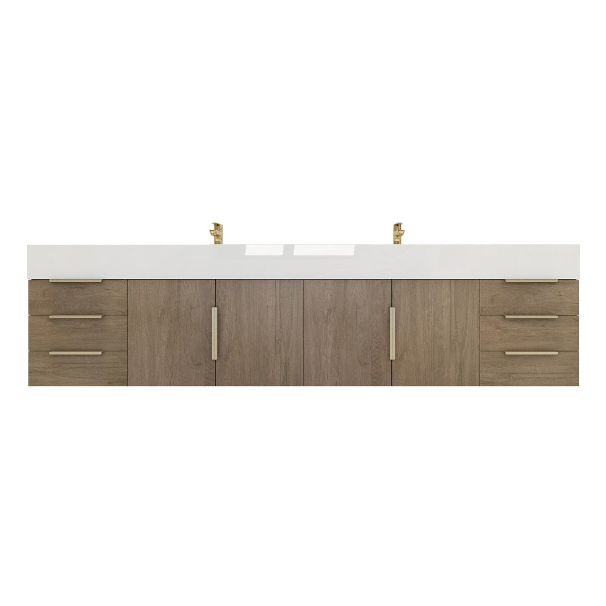Bethany 84-inch Wall-mounted Vanity with Reinforced Acrylic Sinks