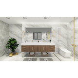Bethany 84-inch Wall-mounted Vanity with Reinforced Acrylic Sinks