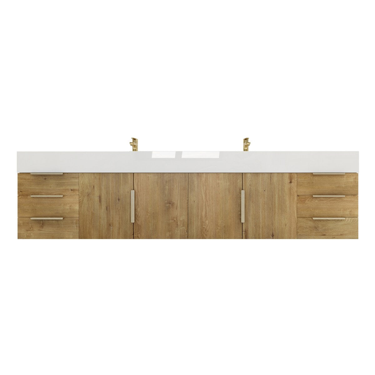 Bethany 84-inch Wall-mounted Vanity with Reinforced Acrylic Sinks