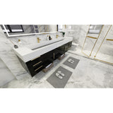 Bethany 84-inch Wall-mounted Vanity with Reinforced Acrylic Sinks