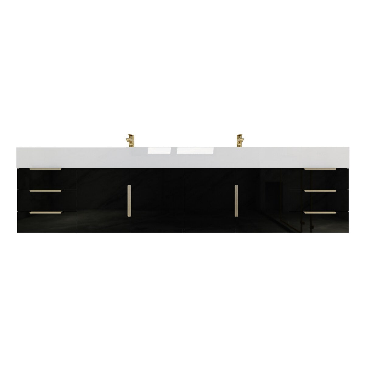 Bethany 84-inch Wall-mounted Vanity with Reinforced Acrylic Sinks