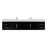Bethany 84-inch Wall-mounted Vanity with Reinforced Acrylic Sinks