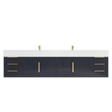 Bethany 84-inch Wall-mounted Vanity with Reinforced Acrylic Sinks