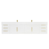 Bethany 84-inch Wall-mounted Vanity with Reinforced Acrylic Sinks