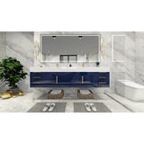 Bethany 84-inch Wall-mounted Vanity with Reinforced Acrylic Sinks