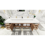 Bethany 84-inch Wall-mounted Vanity with Reinforced Acrylic Sinks