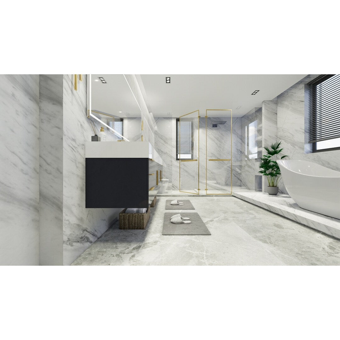 Bethany 84-inch Wall-mounted Vanity with Reinforced Acrylic Sinks