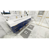 Bethany 84-inch Wall-mounted Vanity with Reinforced Acrylic Sinks