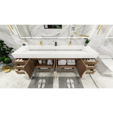 Bethany 84-inch Wall-mounted Vanity with Reinforced Acrylic Sinks