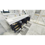 Bethany 84-inch Wall-mounted Vanity with Reinforced Acrylic Sinks