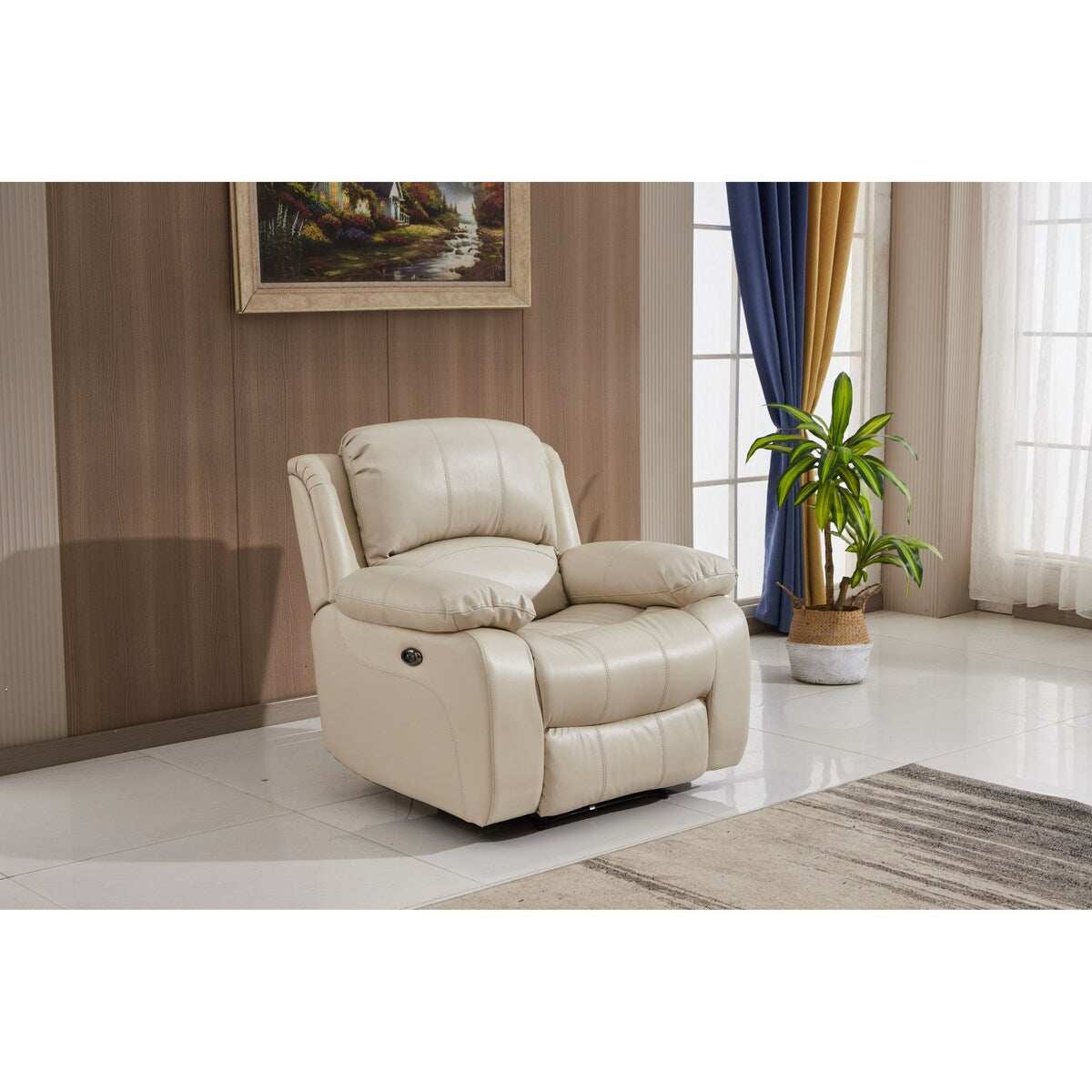 Betsy Furniture 3 Piece Bonded Leather Power Reclining Living Room Set, Sofa, Loveseat and Chair
