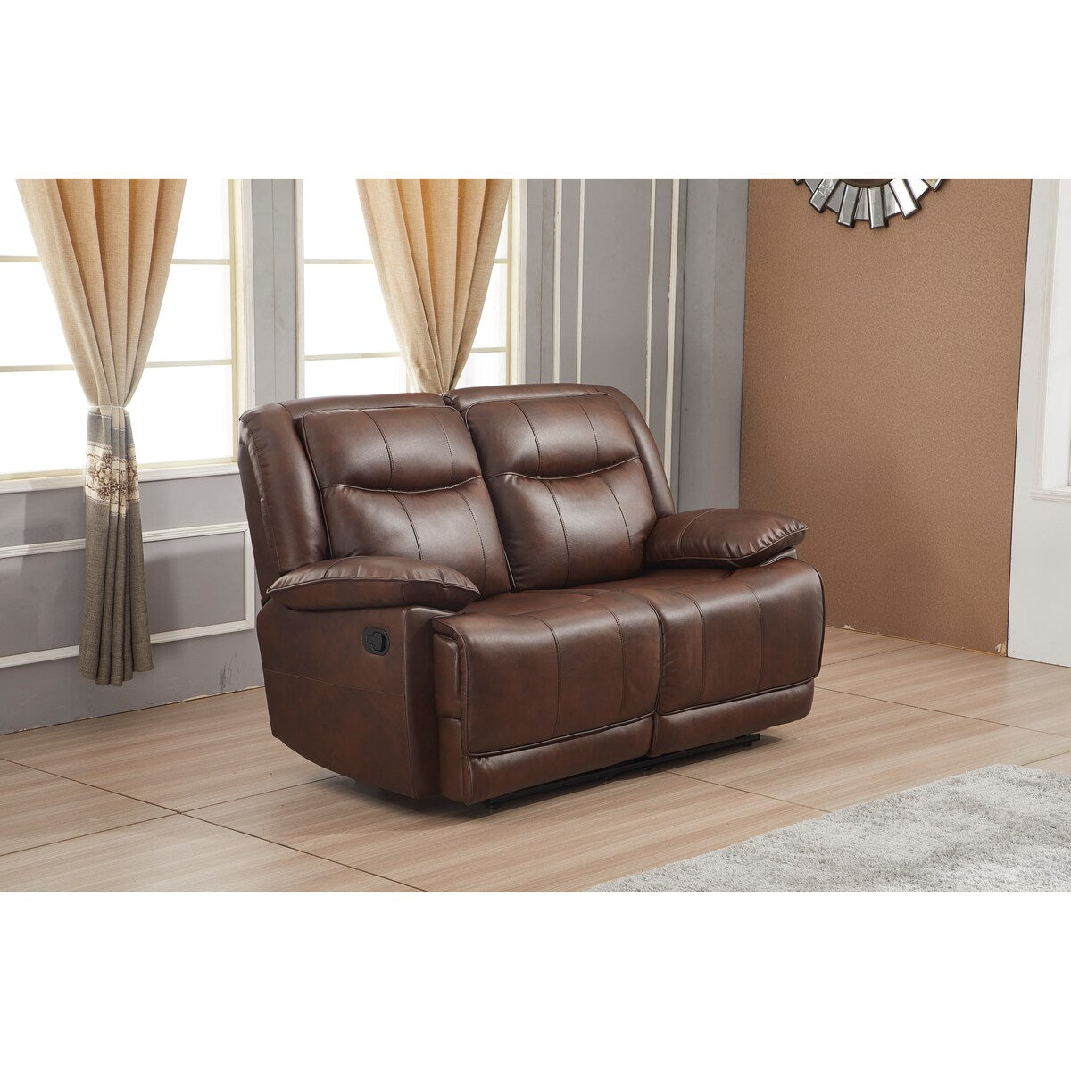 Betsy Furniture 3 Piece Bonded Leather Reclining Living Room Set, Sofa, Loveseat and Glider Chair