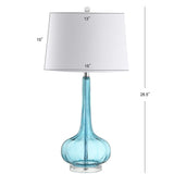 Bette 28.5" Glass Teardrop LED Table Lamp, Aqua (Set of 2) by JONATHAN Y