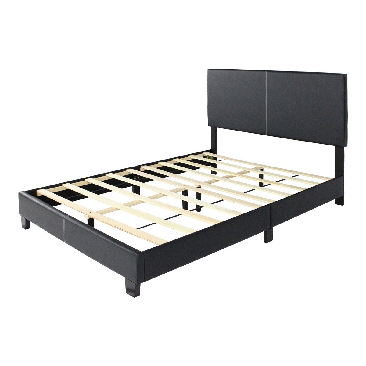 Better Home Nora Faux Leather Upholstered Queen Panel Bed - Black