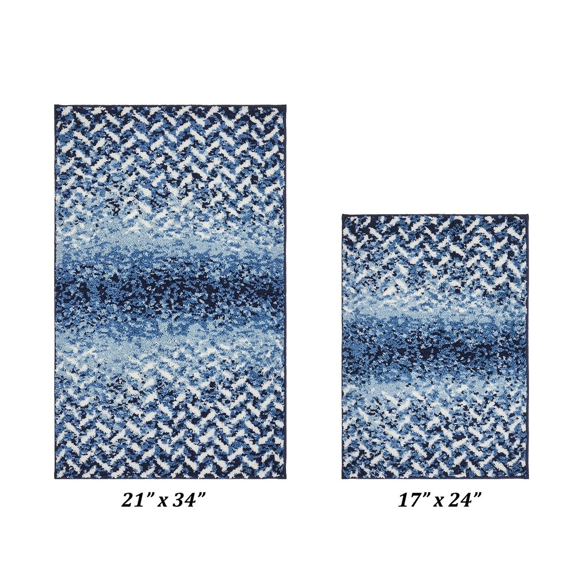 Better Trends Casablanca Collection 100% Micro Polyester Soft Plush & Absorbent Water Machine Washable 2 Piece Bath Rug Set