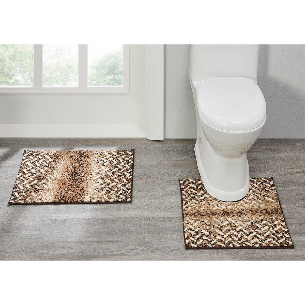 Better Trends Casablanca Collection 100% Micro Polyester Soft Plush & Absorbent Water Machine Washable 2 Piece Bath Rug Set