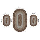 Better Trends Country Braid 100% Polypropylene 3 Pc Set Stain Resistant, Double Sided Reversible Indoor Area Utility Rug