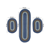 Better Trends Country Braid 100% Polypropylene 3 Pc Set Stain Resistant, Double Sided Reversible Indoor Area Utility Rug