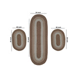Better Trends Country Braid 100% Polypropylene 3 Pc Set Stain Resistant, Double Sided Reversible Indoor Area Utility Rug