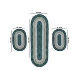 Better Trends Country Braid 100% Polypropylene 3 Pc Set Stain Resistant, Double Sided Reversible Indoor Area Utility Rug