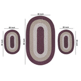 Better Trends Country Braid 100% Polypropylene 3 Pc Set Stain Resistant, Double Sided Reversible Indoor Area Utility Rug