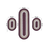 Better Trends Country Braid 100% Polypropylene 3 Pc Set Stain Resistant, Double Sided Reversible Indoor Area Utility Rug